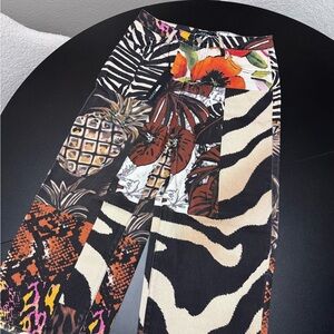 Fashion Nova Multicolor Patchwork Flare Jeans